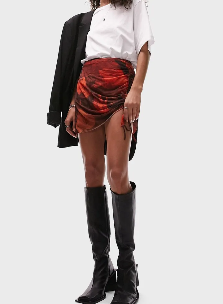 High Waist Ruched Skirt