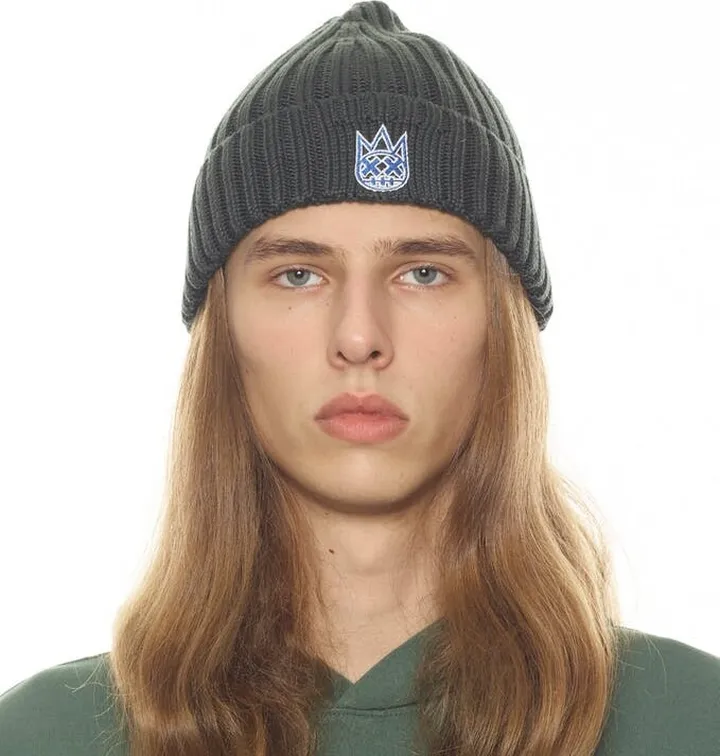 Cult of Individuality Knit Hat With White And Navy - Green