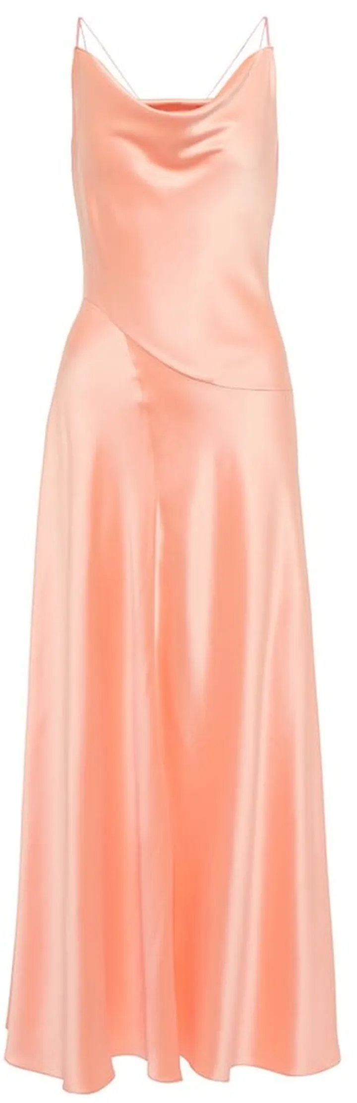 Nadia silk satin slip midi dress
