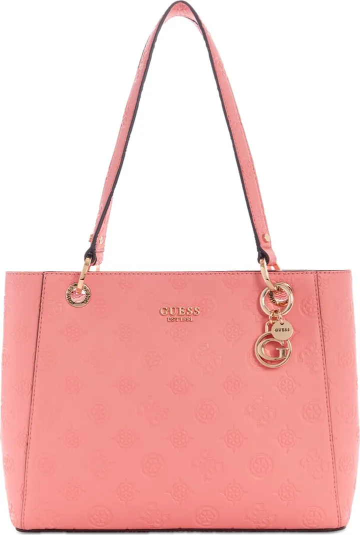 Guess Galeria Noel Debossed Peony Monogram Small Tote