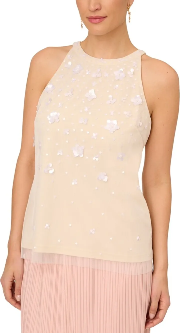 Adrianna Papell Women's Beaded Halter Top