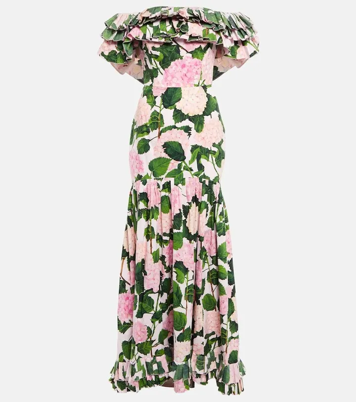 Floral ruffled gown