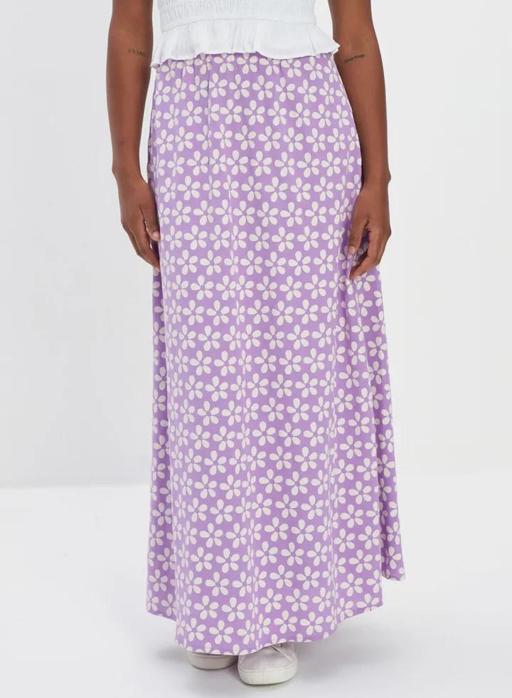 Floral Print Tiered High Waist Skirt