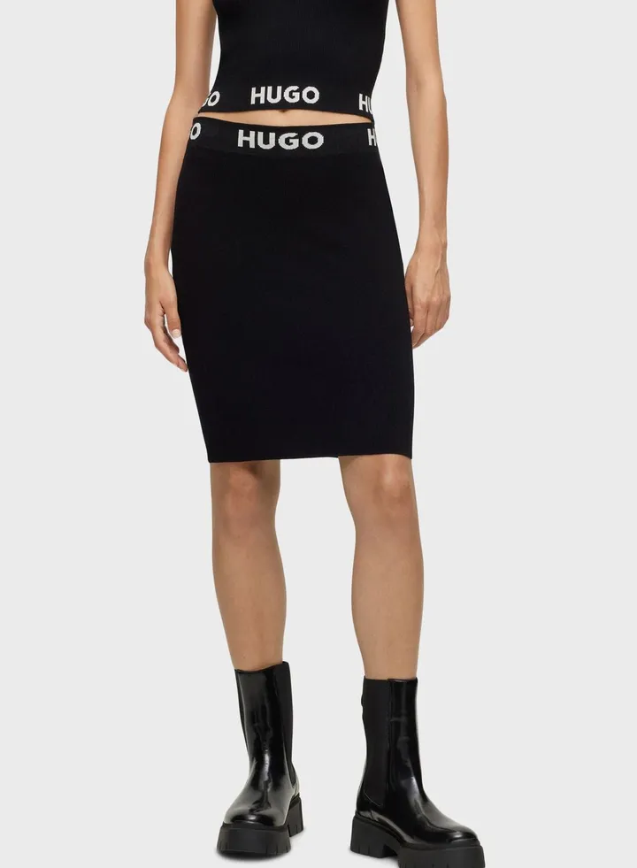 Logo High Waist Skirt