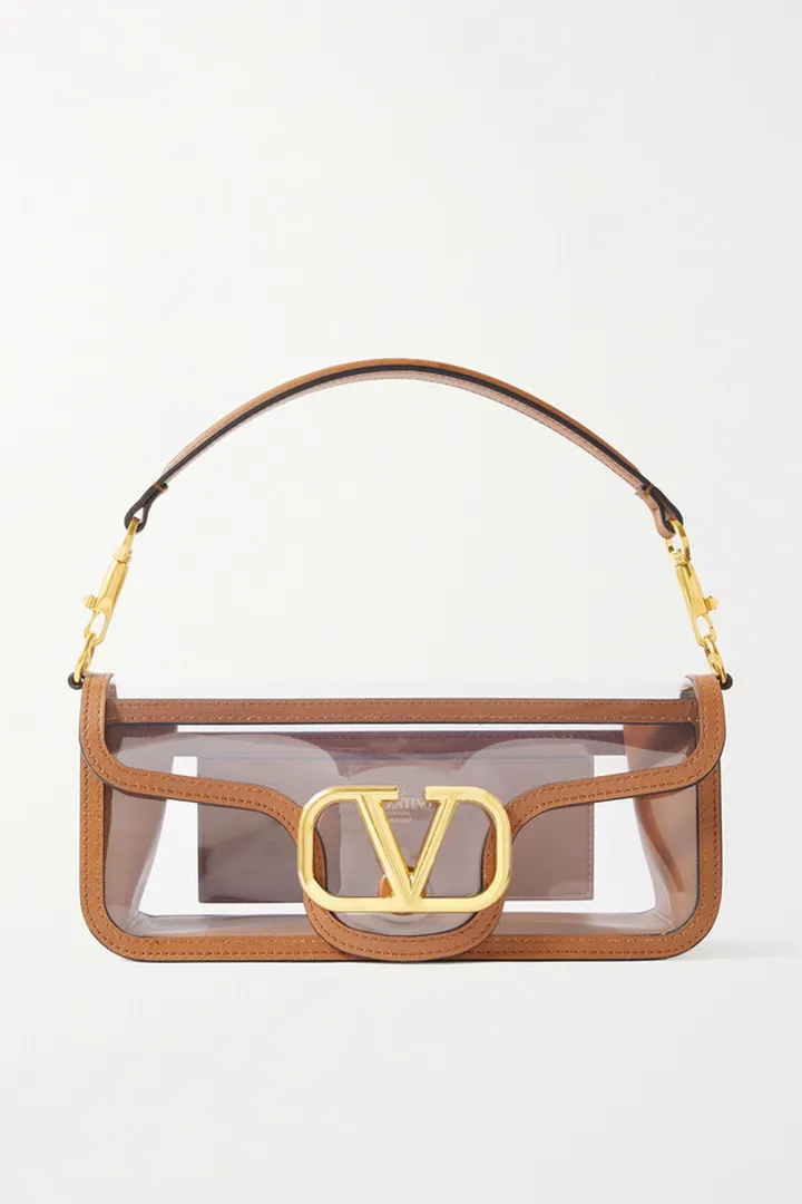 Valentino Garavani - Valentino Garavani Locò Pvc And Leather Shoulder Bag - Brown