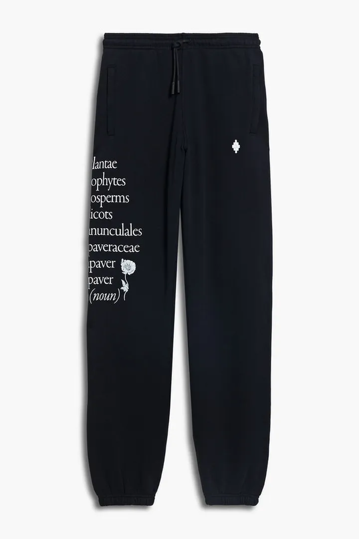 Embroidered printed French cotton-blend terry sweatpants