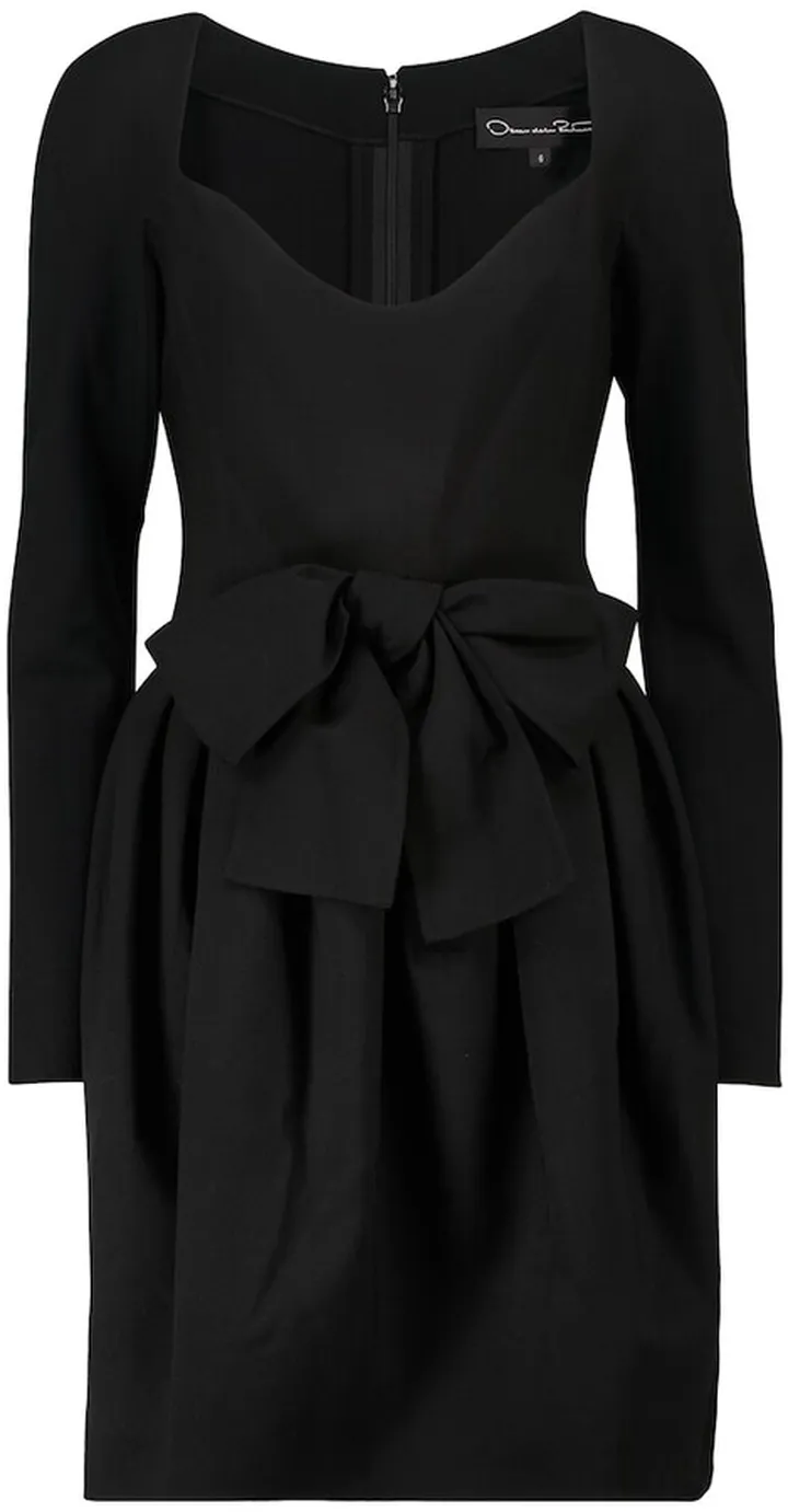 Bow-trimmed crepe minidress