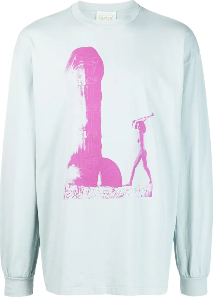 graphic-print long-sleeve T-shirt