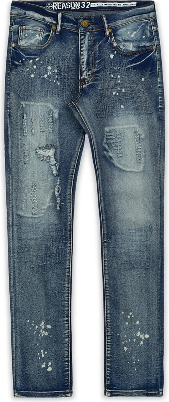 Reason Men's Big and Tall Stitchworks Skinny Denim Jeans