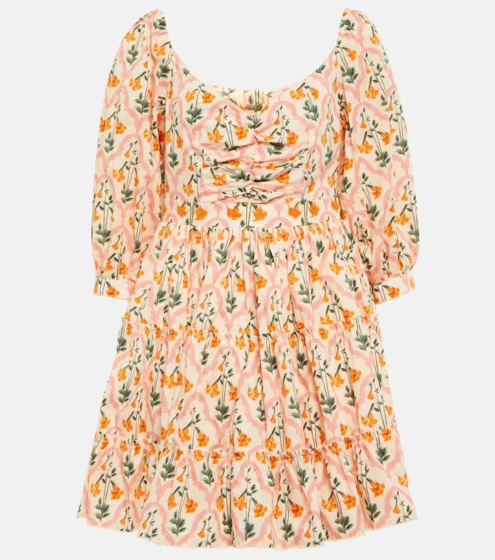 Guanabana printed cotton minidress