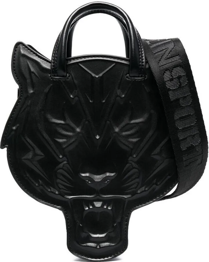 Tiger-Head Leather Tote Bag
