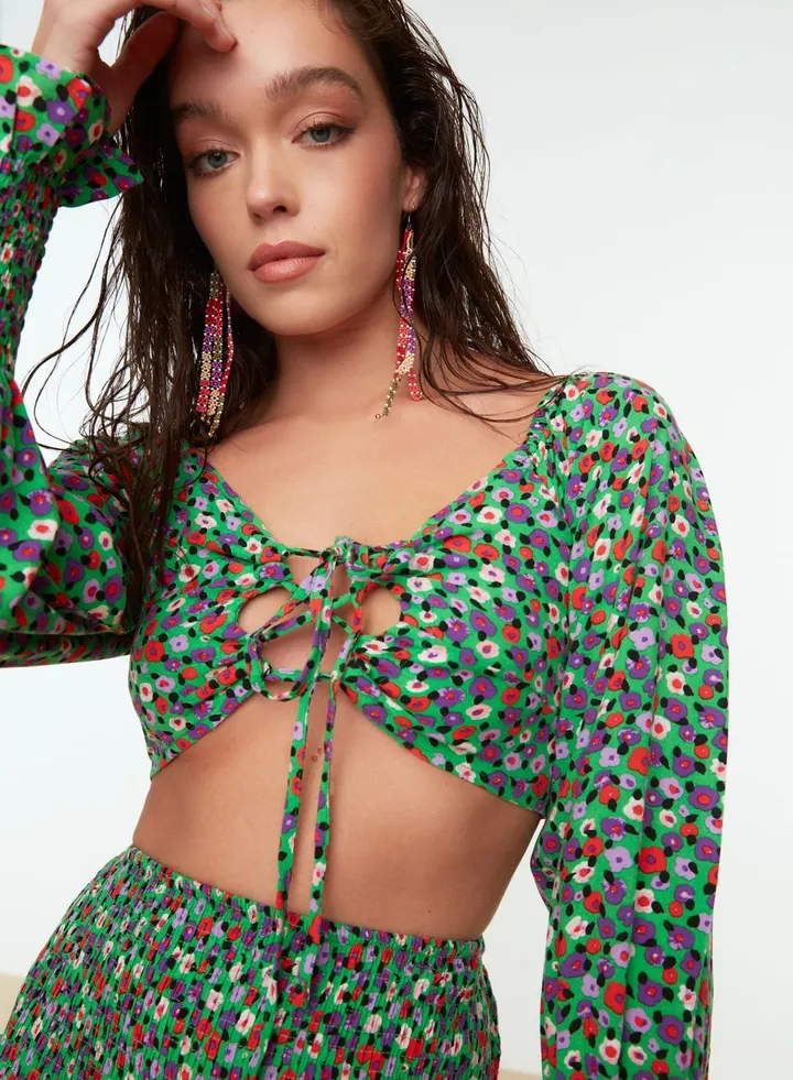 Cropped Top & Skirt Set