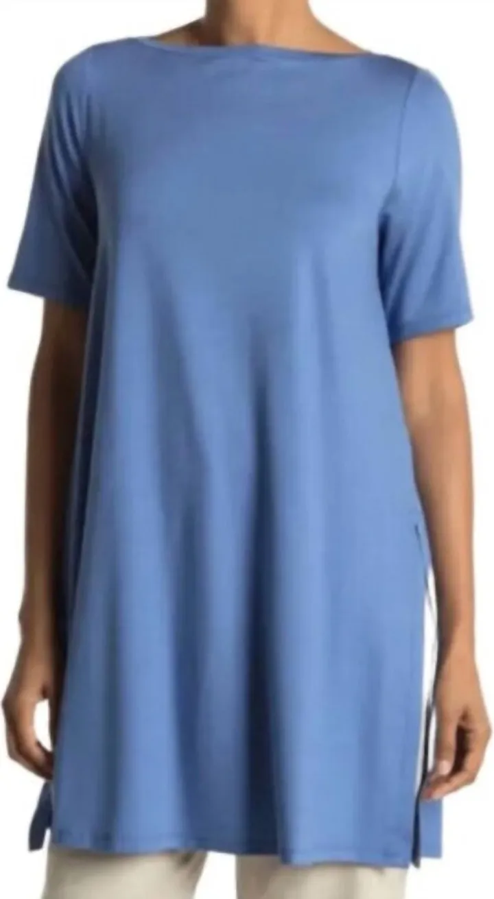 Boat Neck Tunic in Coast