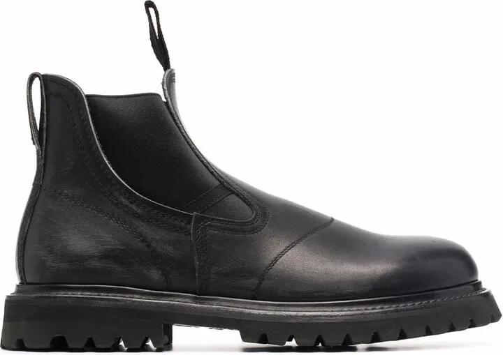 ankle-length leather Chelsea boots