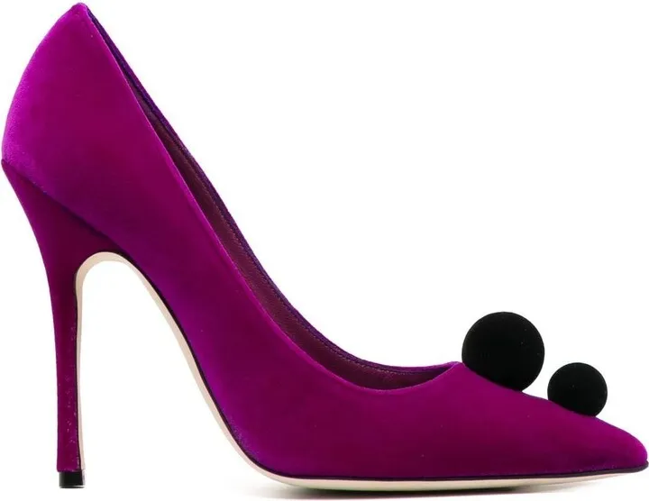 Pompom-Detail 115mm Stiletto Pumps