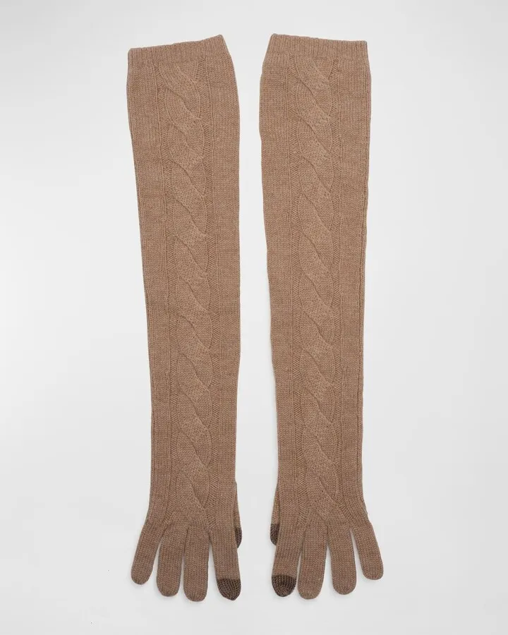 Coraline Cable Knit Cashmere-Blend Gloves