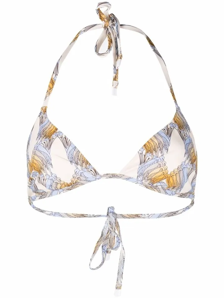 Parrot-Print Bikini Top