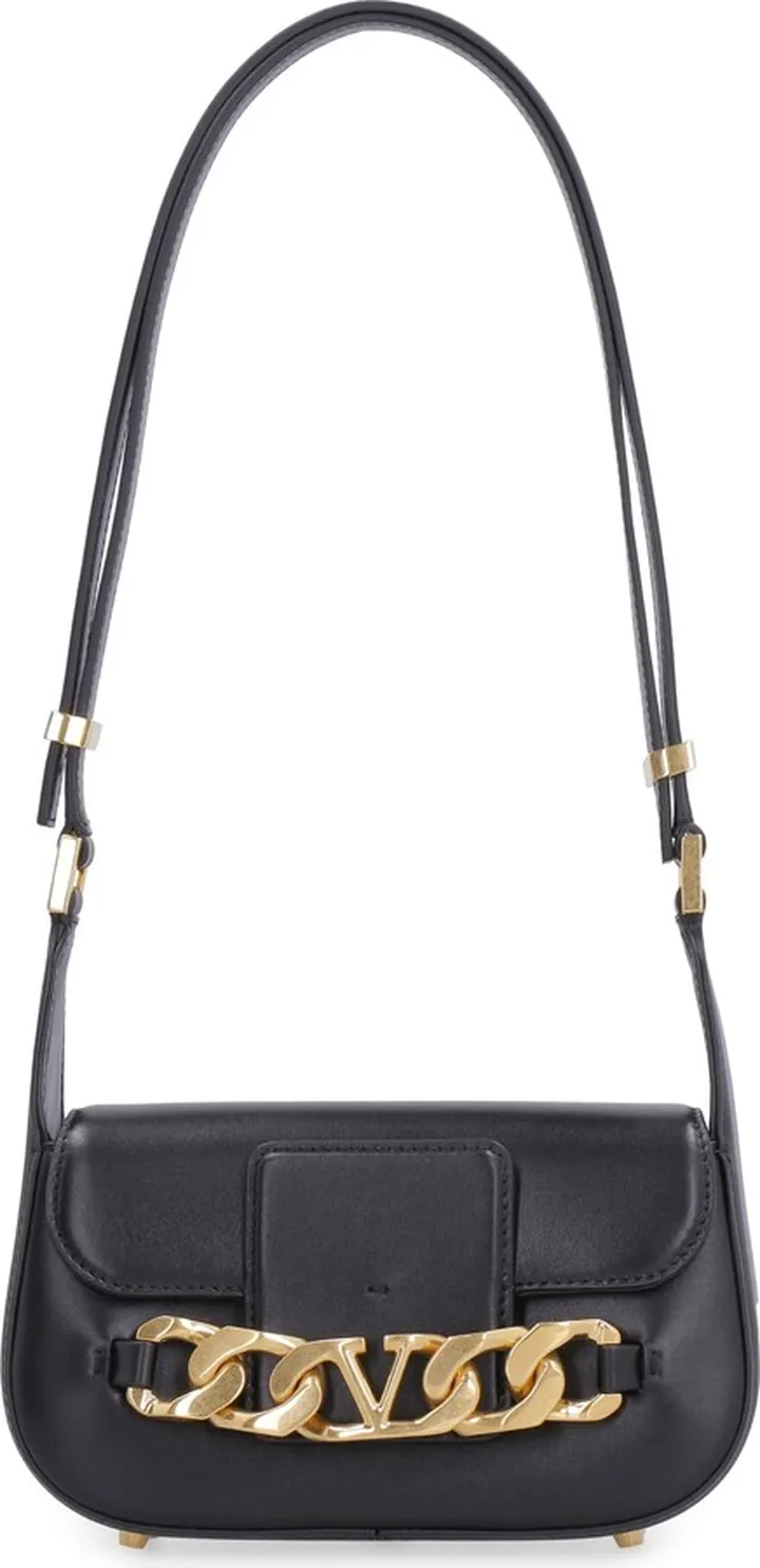 Vlogo Chain Leather Shoulder Bag