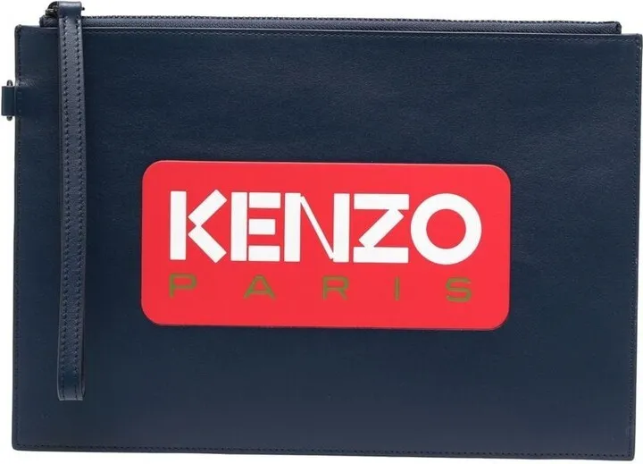 Logo-Print Clutch Bag