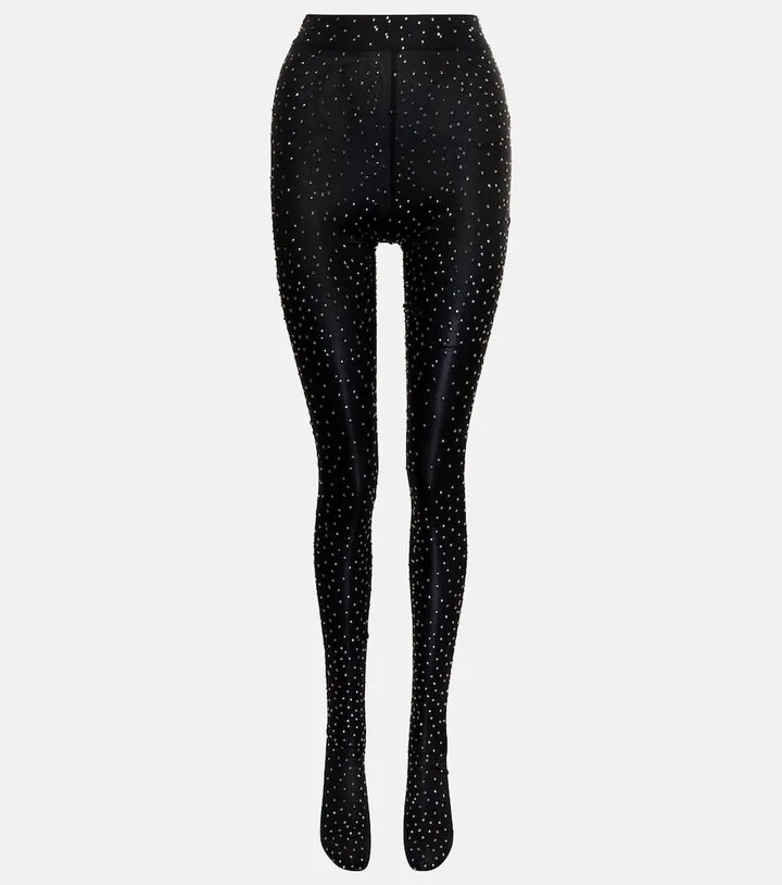 Crystal-embellished tights