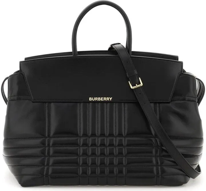 Catherine Logo Lettering Quilted Tote Bag
