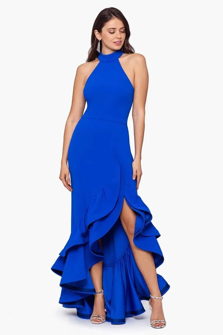 Long Scuba Crepe Mock Neck Emoji