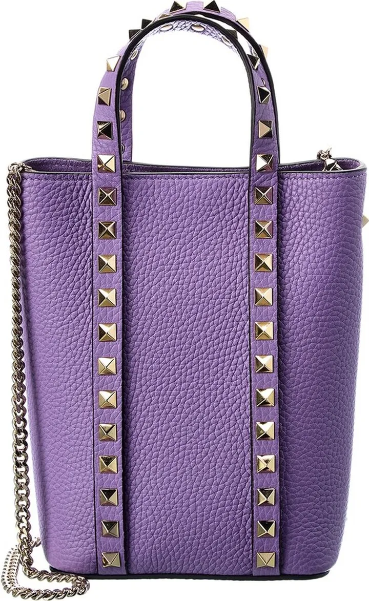 Valentino Rockstud Grainy Leather Tote