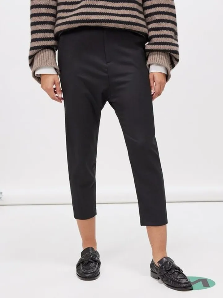 Paris Cropped Wool-blend Twill Trousers