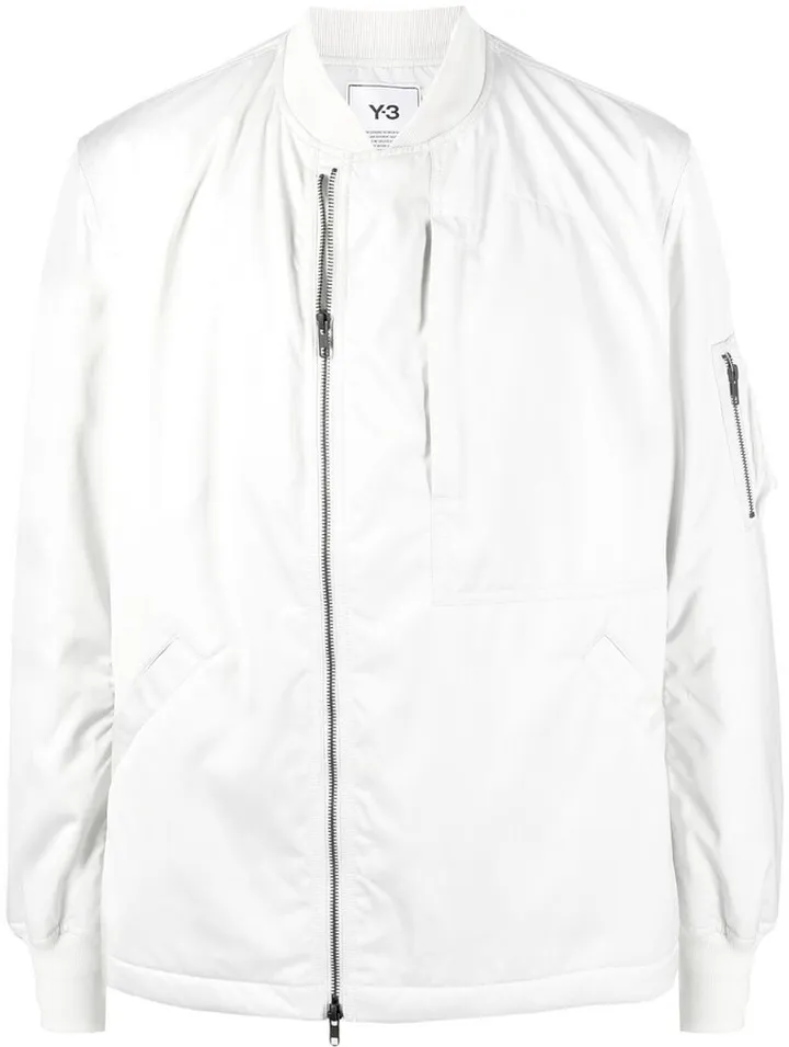 Off-Centre Zipped Bomber Jacket