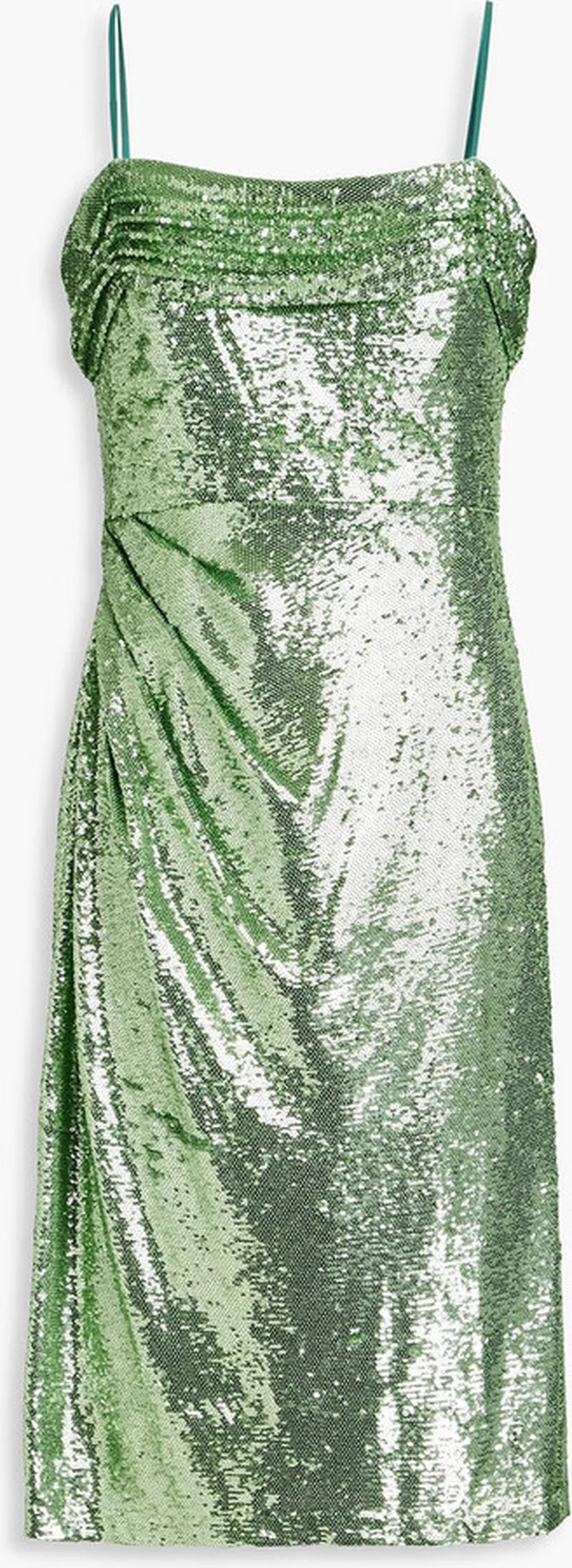 Ruched sequined knitted dress
