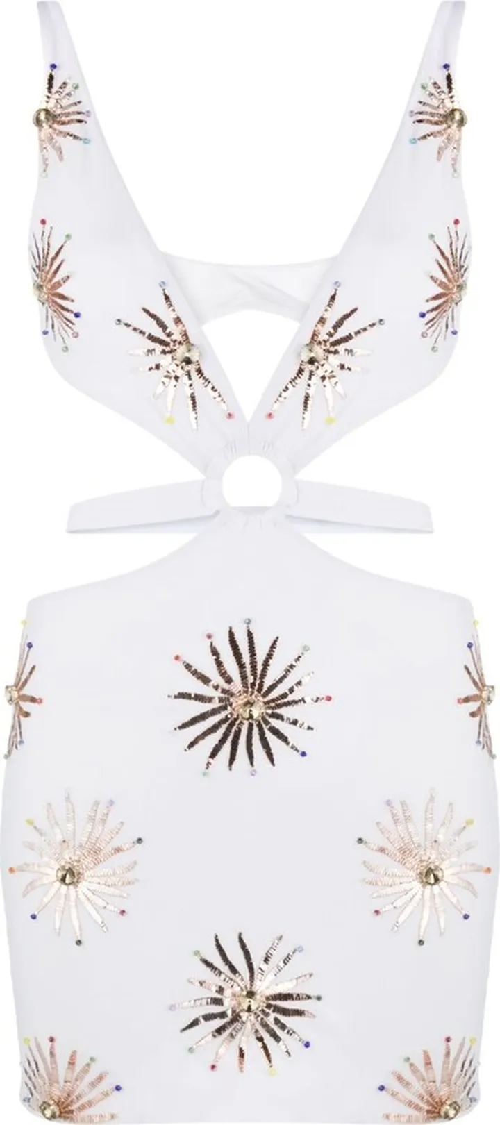 White Sequin-Embellished Mini Dress