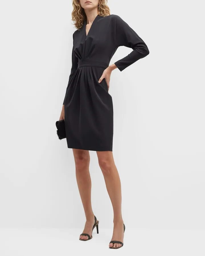 Icon Pleated Bracelet-Sleeve Dress