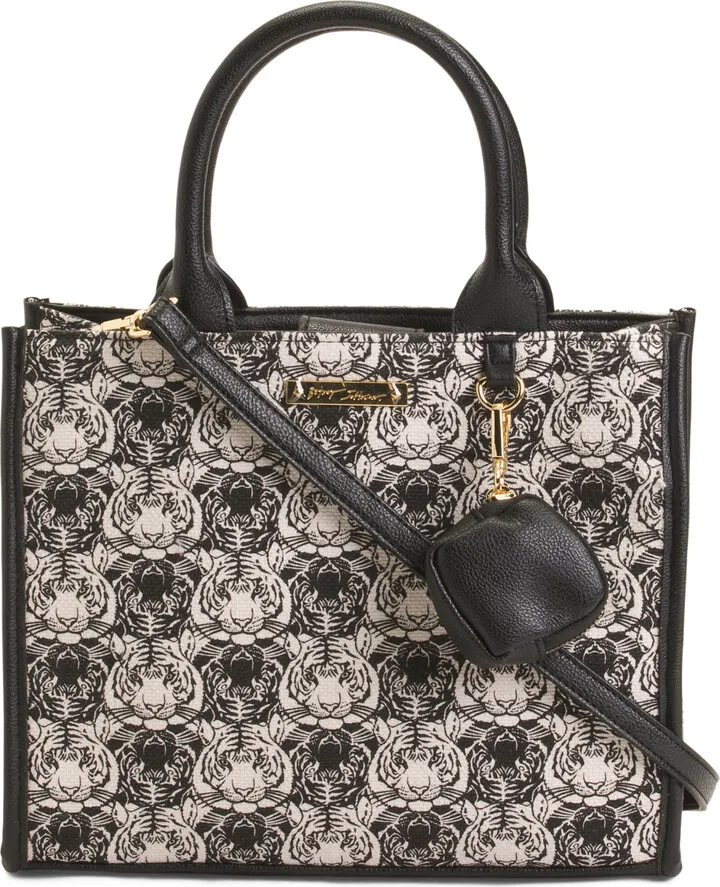 Jacquard Tiger Multi-compartment Satchel With Airpod Case