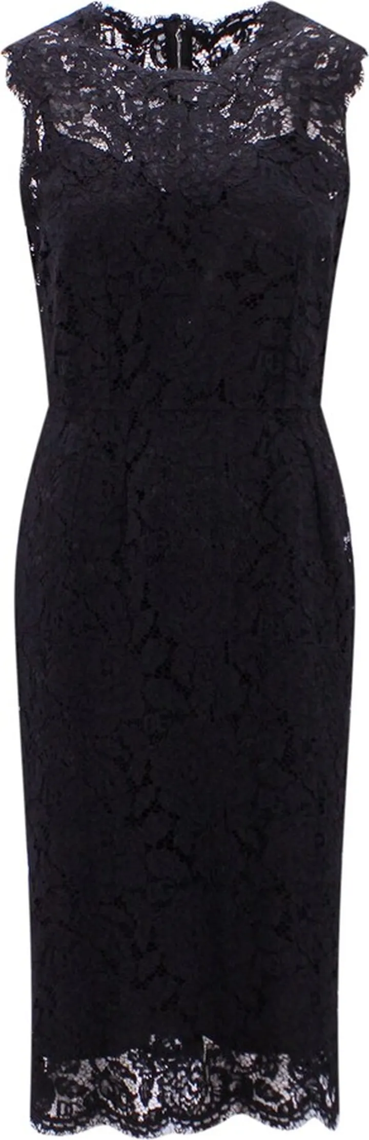 Logoed stretch lace longuette dress