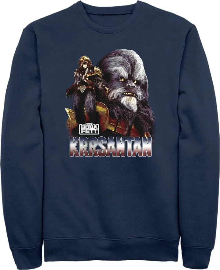 Men's Star Wars: The Book of Boba Fett Krrsantan the Wookiee The Twins Protector Sweatshirt - Navy Blue - 3X Large