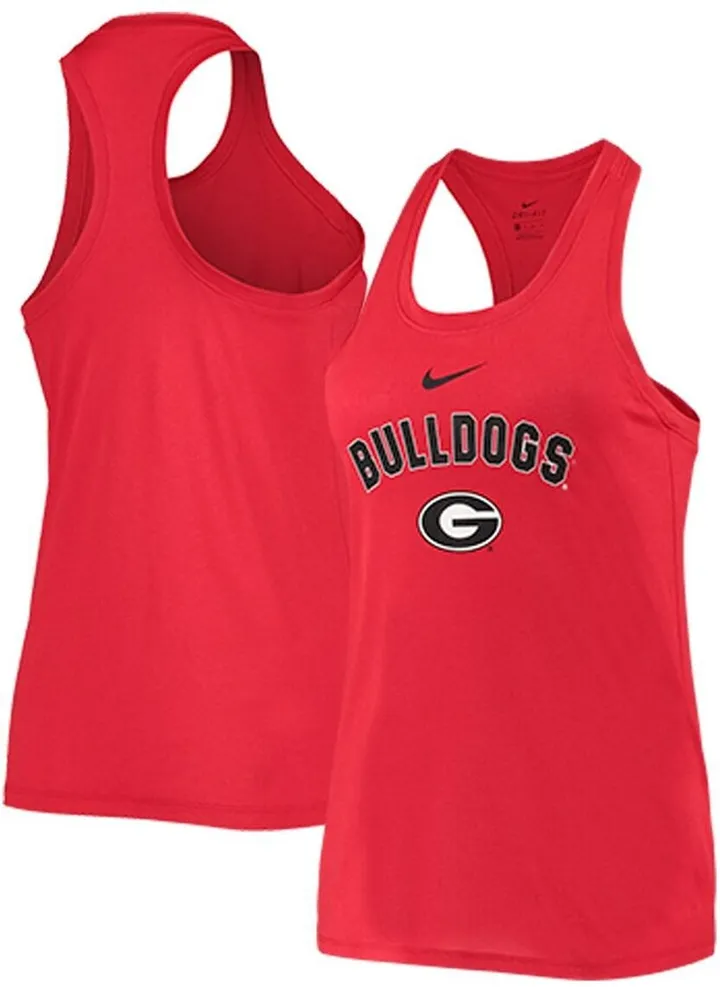 Women's Red Georgia Bulldogs Arch and Logo Classic Performance Tank Top