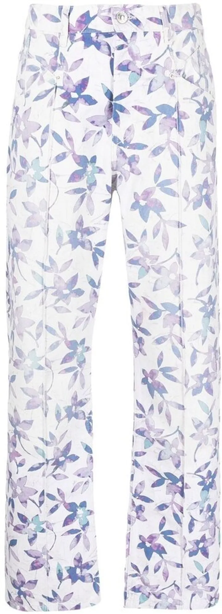 Floral-Print Straight-Leg Trousers
