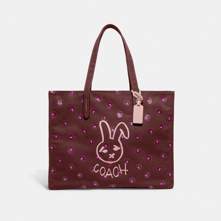 Lunar New Year Tote 42 With Rabbit In 100 Percent Recycled Canvas