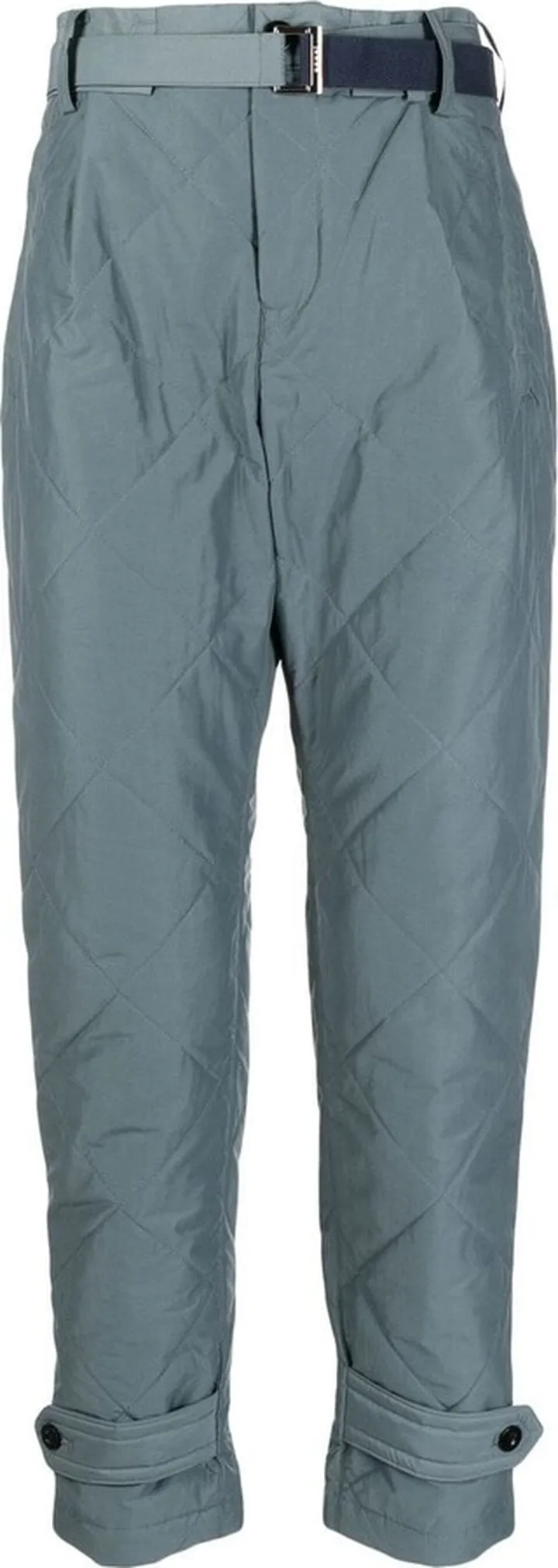 Quilted Belted Straight Trousers