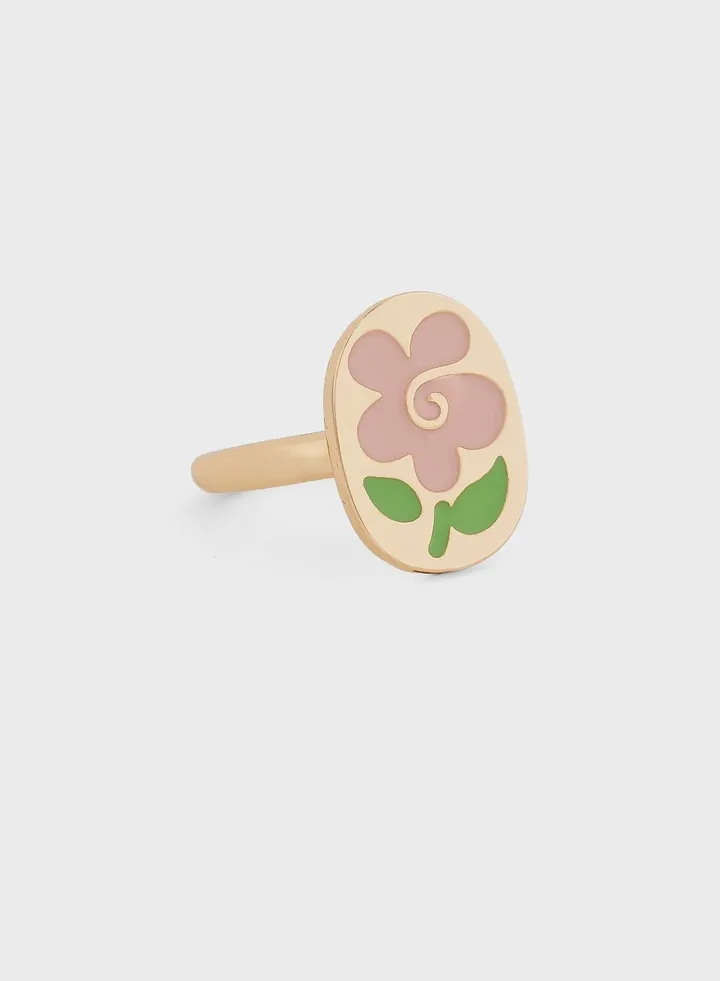 Floral Enamel Ring