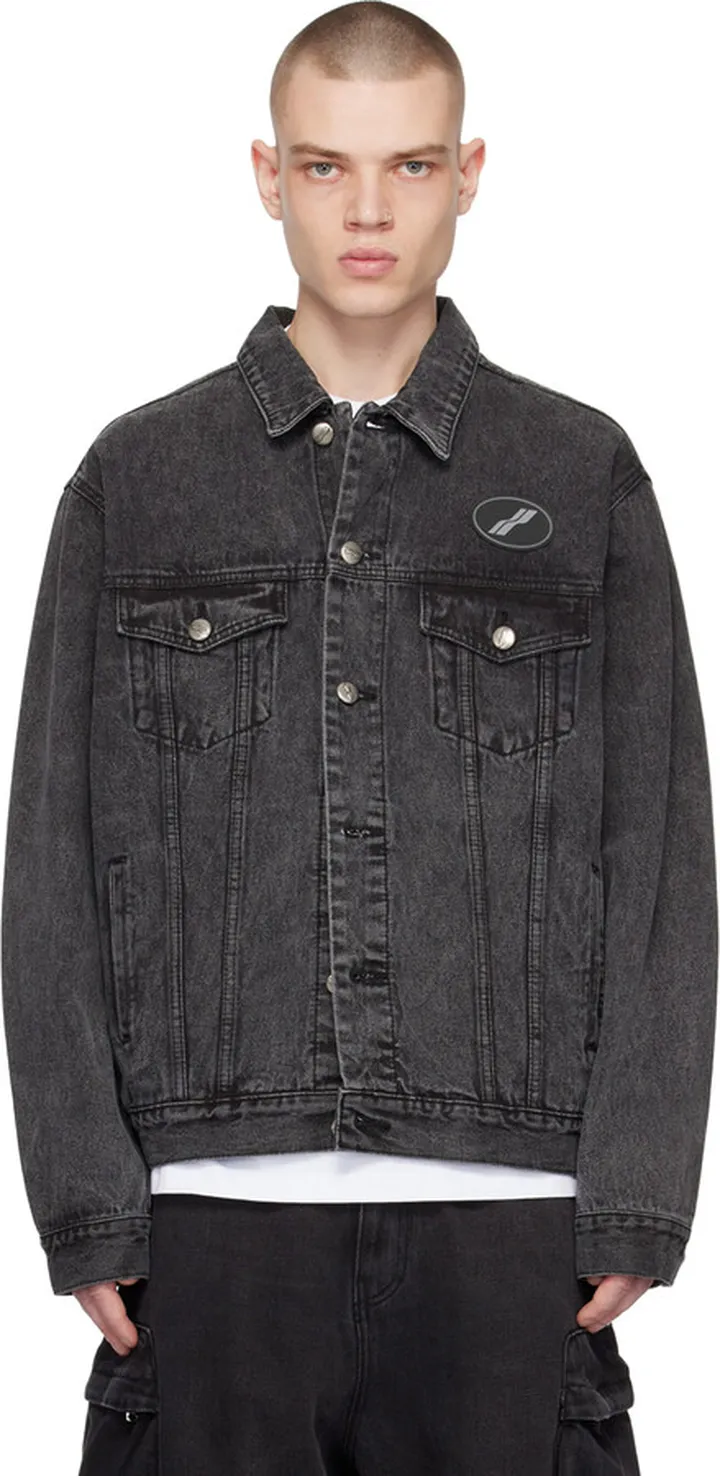We11done Gray Oversized Denim Jacket