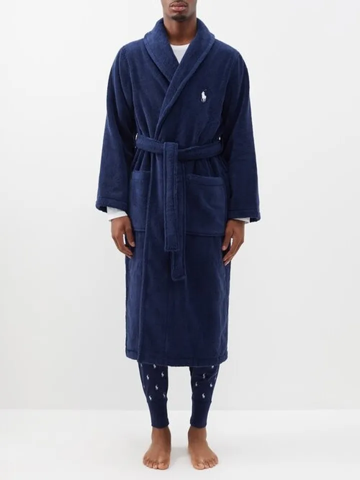 Logo-embroidered Cotton-terry Bath Robe