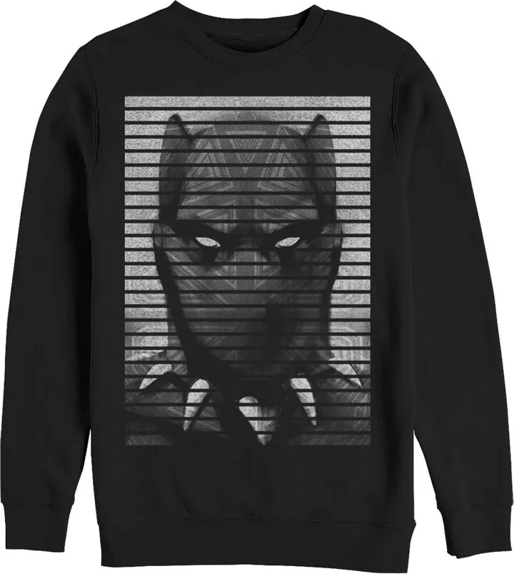 Men's Marvel Black Panther Striped Profile Sweatshirt - Black - X Large