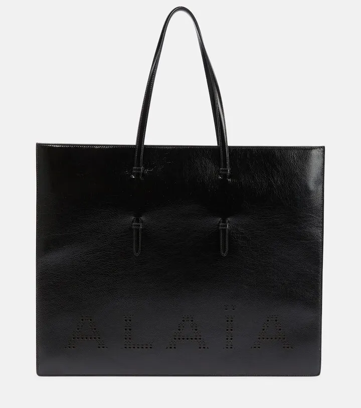Laser-cut leather tote