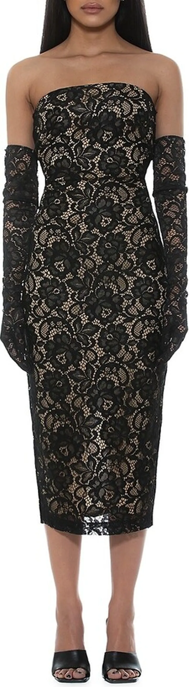 The Zelle Midaxi Sheath Dress & Gloves