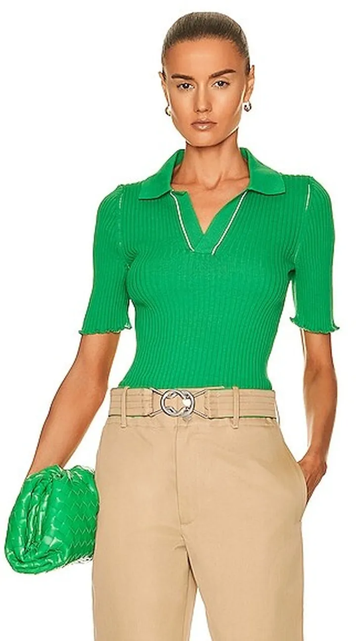 Bottega Veneta Rib Polo in Green