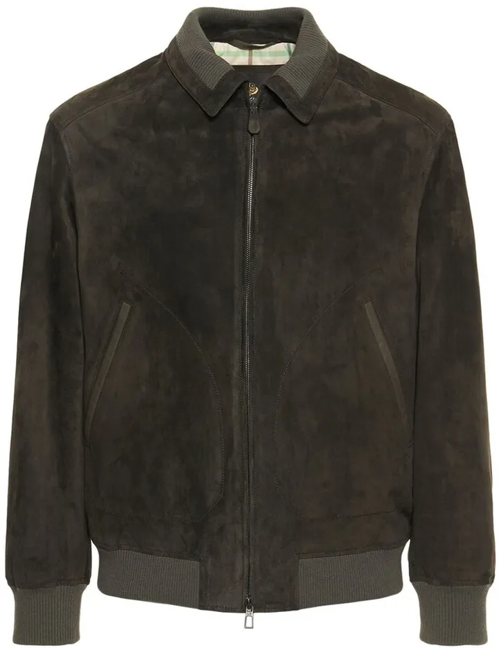 Kent padded smooth suede bomber jacket