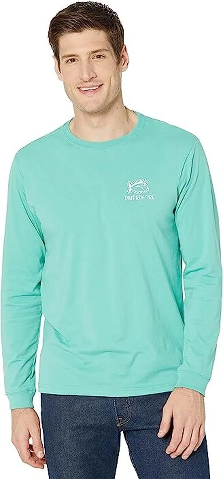 Southern Tide Long Sleeve 19th Hole Tee (Agate Green) Men's Clothing