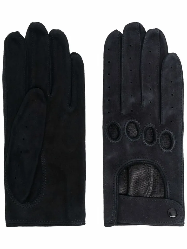 Cut Out-Detail Suede Gloves