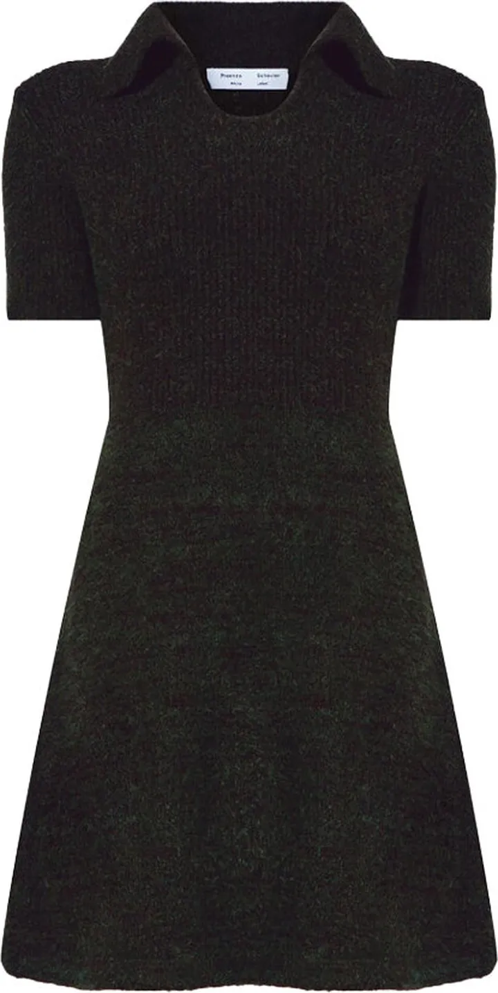 Fluffy Knit Polo Mini Dress